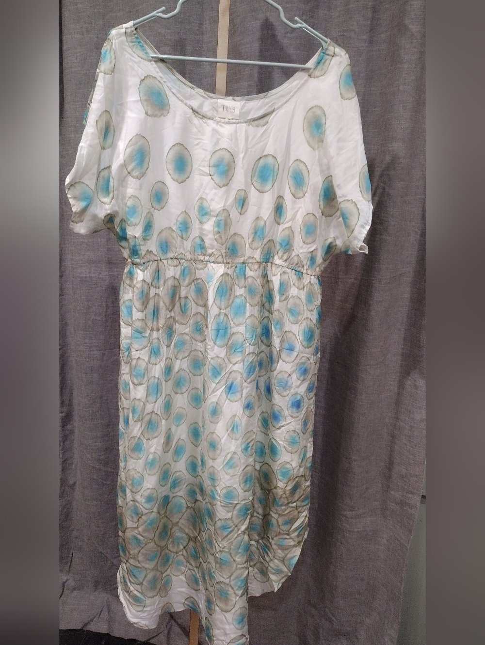 Women’s High-Low Dress in Aqua Dot Print